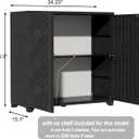 ZZM Indoor/Outdoor Storage Cabinet Waterproof, 34"x15"x34" Plastic Outdoor Storage Box for Garden Balcony Bathroom, All Weather Outdoor Storage Clearance, DIY Usage, with No Shelf (Black)
