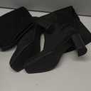  Black Wide Fit Platform Block Heel Knee High Faux Suede Long Boots, Size 8,5