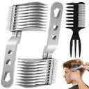 Blend Friend Fade Comb Set Black Professional Barber Combs for Men & Boys, Self Haircutting Tools for Fading & Blending, Salon or Home Use (Grey 3PC)