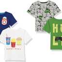 Amazon Essentials Disney | Marvel | Star Wars Boys and Toddlers' Short-Sleeve T-Shirts (Previously Spotted Zebra), Multipacks (Large)