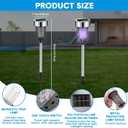 Qualirey 4 Pack Solar Bug Zapper Outdoor Mosquito Waterproof LED Light Mosquito Repellent Killer Bug Zapper for Indoor Outdoor Patio Yard (Purple Light,Silver)