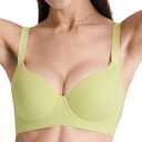 Seamless T-Shirt Bras for Women Back Smoothing Comfort Lightly Padded Bra Support Underwire (36B, Green)