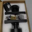 Matte Black Door Knobs Interior With Lock, Modern Privacy Rectangle Door Knob Door Handles for Bathroom Bedroom