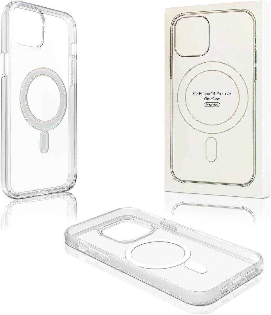 Magnetic Clear Case for iPhone 14 Pro Max Crystal Magnetic Protection Case Hot Shockproof 2 in 1 Magnet Transparent Magnetic Phone case for iPhone 14 Pro Max Mag safeing Clear case Phone Cover