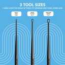 Tonsil Tech Tonsil Stone Remover Tool - Tonsil Stones Removal Kit - Made in USA (Small, Medium, & Large, Black)