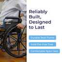 Drive Medical Blue Streak Lightweight Wheelchair - Portable Folding Mobility Aid - Swing-Away Footrests - Desk Arms - Durable Steel Frame - Easy Transport & Storage - 18-Inch Seat