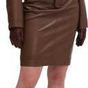 Ronny Kobo Women's Regan Faux Leather Longsleeve Midi Dress (Brown, M)