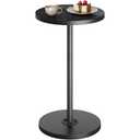 Asgolion Round Side Table, Small Drink Table, Pedestal Martini Stand, Weighted Base Cocktail Table Accent Nightstand for Living Room, Bedroom, Bathroom, Office, Black
