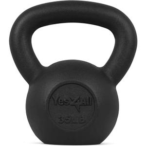 Yes4All Cast Iron Kettlebell, Strength Training Kettlebells  (35Lb) for Full Body Workout, Push up, Strength Training - Single & Kettlebell  for Men