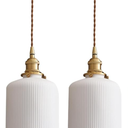 Aeyee Ceramic Pendant Light Fixture Set of 2, Dome Hanging Light, Adjustable Pendant Lighting for Kitchen Island Bedroom