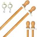 56" Wooden Flag Pole for House Pack of 2 Improved Design Tangle Free Adjustable Rotating Rings Heavy Duty Flag Poles for Outside Fit Most Flag Sizes