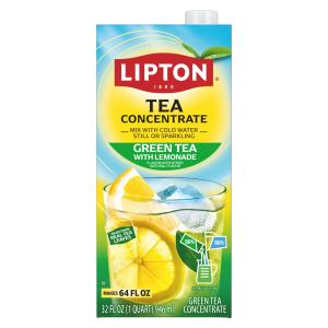 Lipton Green Tea with Lemonade Flavored Tea Concentrate 32 fl oz - Makes 64 fl oz Prepared Iced Tea - Kosher Certified - Smooth Crisp Refreshing Beverage Mix for Perfect Iced Tea (EXP 11/09/26)