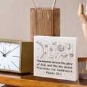 Christian Bible Verse Space Planets Baby Boy Nursery Room Wood Box Decor Sign, Religious Faith Christian Space Themed Toddler Room Decorations for Baby Boys