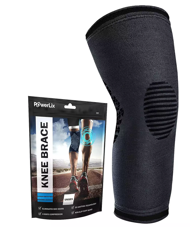 POWERLIX Compression Knee Sleeve for Men & Women, Medical Knee Brace for Recovery, Size L