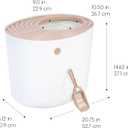 IRIS USA Cat Litter Box Large Top Entry with Lid Enclosed Covered Hooded Design Litter Catching Scatter Shield Pan Dog Proof Pet Proof Scoop Included Odor Control for Indoor Cats Kittens Beige/White