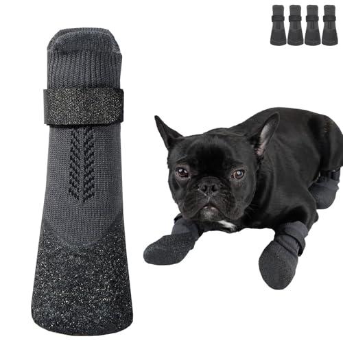 ABIXIEYQ Dog Boots, Waterproof Anti Slip Paw Protector for Winter Snow Rain & Hot Pavement, Dog Shoes for Small/Medium/Large Senior Dogs (S)