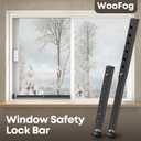 WooFogShort Window Security Bar Adjustable, Window Bars Security Inside, Window Lock Bar for Sliding/Vertical Windows, Anti Theft Windows Guards for Home Security, Extends 11" to 18" (Black-2 Pcs)