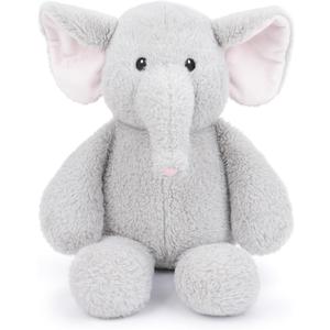 WEIGEDU Elephant Teddy Bear Stuffed Animals Plush Elephant Toys with Pink Ears Nose for Girls Boys Kids Babies Shower Bedtime Gifts, 15.7"