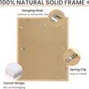 upsimples 16x20 Frames Set of 3, Natural Solid Wooden Picture Frames, Display 11x14 with Mat or 16 x 20 Without for Vertical or Horizontal Wall Hanging