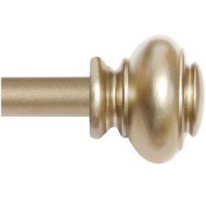 H.VERSAILTEX Window Curtain Rods for Windows 28 to 48 Inches Adjustable Decorative 3/4 Inch Diameter Single Window Curtain Rod Set with Classic Finials, Champagne Gold