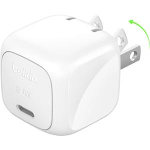 Belkin USB C Charger Block 30W, USB-C PD Super Fast Charging for Apple iPhone 17, Air, Pro, Pro Max, Samsung Galaxy S25, Galaxy S24, iPad, AirPods, Nintendo Switch 2, Google Pixel 10, etc. - White