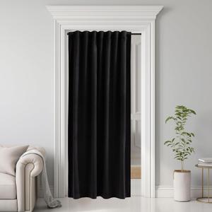 StangH Black Doorway Curtain Soft Velvet Blackout Thermal Insulated Privacy Room Dividers Thick Winter Window Drapes for Office/Bedroom/Hallway/Patio Closet, W42 x L80, 1 Panel