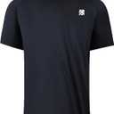 Mens Tennis Pickleball Shirts Moisture Wicking Workout Running Pinhole Stitching Deodorant T-Shirt (Black, XL)