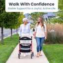 Pelegon Rollator Walker with Seat for Seniors Lightweight Foldable Walker with Padded Seat & Backrest, Adjustable Handles, Reflective Frame, Carry Bag Heavy-Duty 300lb Support - Red