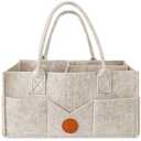 Maliton Baby Diaper Caddy Organizer for Changing Table, Nursery Storage Bin Basket with Handle, Felt Diaper Organizer Suitable for Indoor Outdoor (Khaki) (Large)