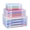 Mickiewicz 12 Pack A4 Paper Storage Boxes, 8.5 x 11 Plastic Portable Project Case for US letter Size and A4 paper, Plastic Multi-Purpose Thick Scrapbook Storage Box for Office