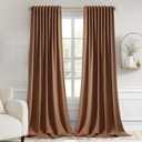 MIULEE Back Tab Blackout Curtains 102 Inch Long 2 Panels Set for Living Room Bedroom, Rod Pocket/Pinch Pleated Thermal Insulated Room Darkening Light Blocking Floor to Ceiling Drapes, Cappuccino Brown
