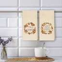 Vintage Fall Pumpkin Kitchen Towels, Retro Autumn Pumpkin Dish Towels for Kitchen, Fall Tea Towel, Farmhouse Rustic Autumn Hand Towel for Bathroom, 16x24 Inch Set of 2