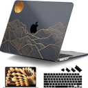 DONGKE for MacBook Air 13 Inch Case M5 2026 M4 2025 M3 M2 2024-2022 A3449 A3240 A3113 A2681, Plastic Hard Shell & Keyboard Cover & Screen Film for MacBook Air 13.6 Inch Case - Abstract Mountain