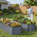 6×2×1.4ft Galvanized Raised Garden Bed Kit, Metal Planter Boxes Outdoor, High Raised Beds for Vegetables, Fruits, and Flowers - IronGrey