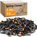 72 Pack 3.5 inch Plastic Spring Clamps, Black Heavy Duty Clips, Backdrop Clips, Plastic Clamps for Crafts, Backdrop Stand, Woodworking, Photography