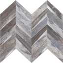 Herringbone Peel and Stick Backsplash, 10-Sheet Peel and Stick Tiles PVC Wall Tile Stick on Backsplash for Kitchen (Wood Grain Mixed Silver)
