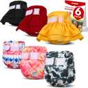 XPCARE 6 Pack Washable Female Dog Diapers - Reusable Doggie Diapers, Highly Absorbent Dog Diapers, Leak-Proof Puppy Diapers for Female Dog in Heat, Period, Incontinence(XS)