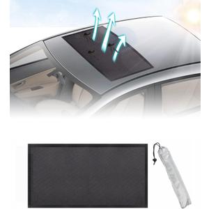 Car Sunroof Sun Shade, Magnetic Screen Net, Universal Fit, Black, 37.4"x 21.65"