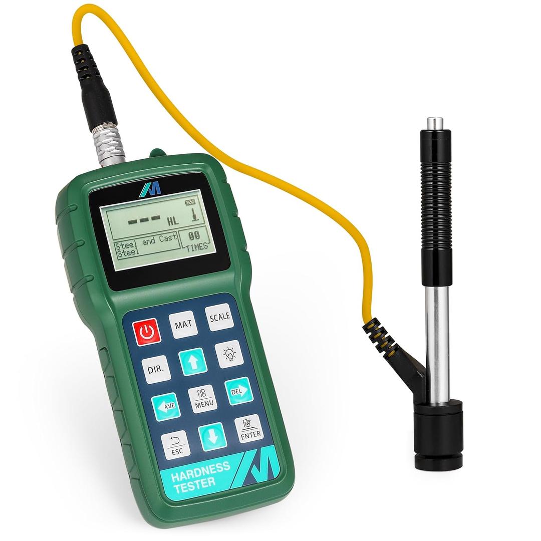 [2025 Upgraded] Metal Hardness Tester Kit, Digital Leeb Testing with Standard Hardness Block for Calibration, Multi-Scale Support & Free Software