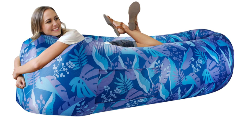 WEKAPO Inflatable Sun Lounger, Air Sofa, Hammock, Portable, Waterproof and Leak-Proof, Ideal for Backyard, Beach, Travel, Camping, Picnics and Music Festivals, B Palma