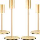 Set of 6 French Gold Taper Candle Holders Candlestick Holders, Decor Candle Stick Candle Holder for Table or Mantel Centerpiece, Wedding, Dinning, Party Home Decor
