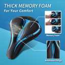 YLG Bike Seat Cover, Memory Foam & Gel Bike Seat Cushion Cover for Men Women, Comfortable Bicycle Seat Cover for Peloton/Fixed/Cruiser/Indoor/Outdoor Bike seat with Waterproof Cover