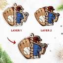 2 x Baseball Christmas Ornament 2025 - Xmas Gifts for Baseball Players, Lovers, Team, Coach, Sports Fan Gifts for Boys, Kids, Men, Son, Brothers - Wooden Ornaments Tree Decorations