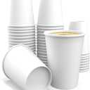 12 oz Paper Cups White Coffee Paper Cups for Tea Water and Cocoa (50 ct)