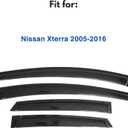 IG Window Visors Fit for 2005-2016 Nissan Xterra, Out-Channel Rain Guards Vent Wind Deflectors 4PC, Car Accessories for 05-16 Xterra