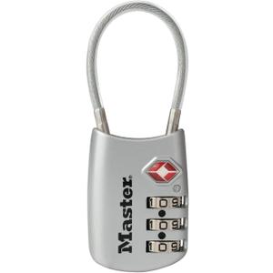 Master Lock Padlock, Set Your Own Combination TSA Locks for Luggage, Travel Zipper Lock with Cable Shackle is 1-3/16 in. Wide, 4688T, 2 Count (Pack of 1)
