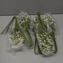Gypsophila Artificial Flowers, Pack of 5 White Gypsophila Plants for Wedding Bridal Bouquets Decoration (White)
