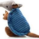 Hollypet Plush Dog Squeaky Toy Stuffed Armadillo Animal Pet Puppy Chew Toys with Clean Teeth for Small Medium Large All Breed Sizes Dogs, Blue, 10 In