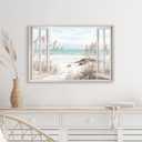 arttitue Beach Canvas Wall Art Decor: Bedroom Living Room Window Coastal Landscape Painting Print Relaxing Tropical Ocean Scene Artwork Modern Large Sea Seascape Picture for Home Office, Tranquil Sea, 36"L x 24"W