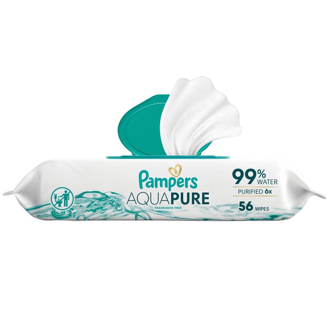 Pampers Aqua Pure Baby Wipes 56 Count (Pack of 16)